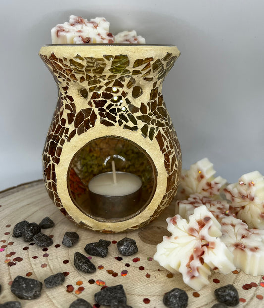 Brown Crackle Oil Burner and Wax Warmer