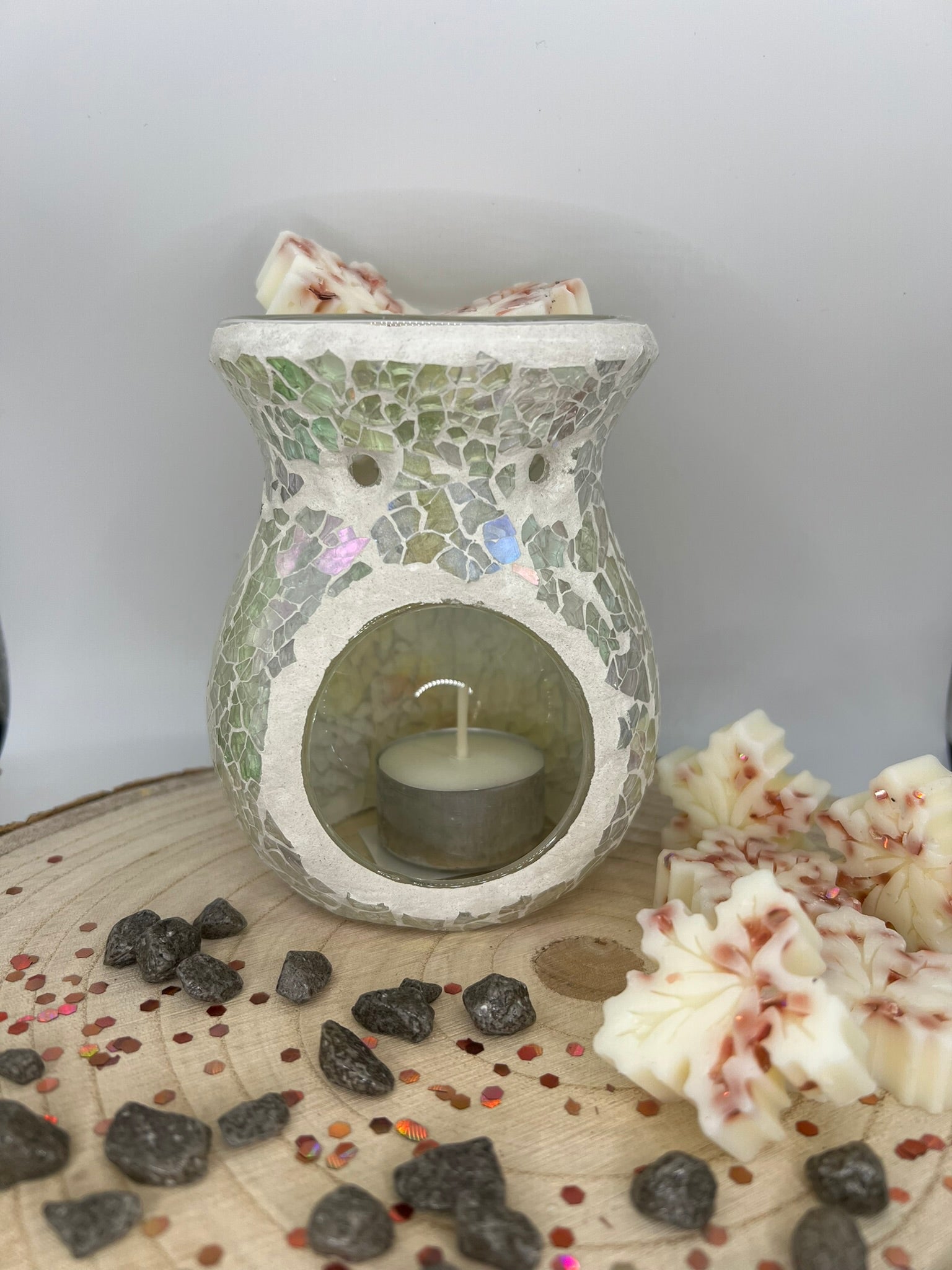 White Crackle Oil Burner